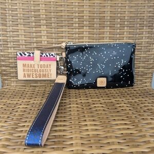Consuela Nyla Combi Black Twilight Toned Glitter Wristlet Card Holder Star Print